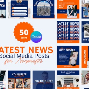 50 Nonprofit Templates | Nonprofit Latest News | Graphics for Canva