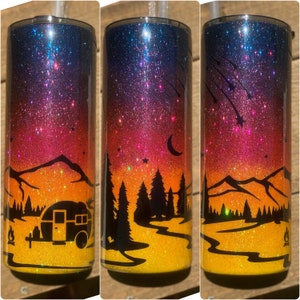 Tumbler / custom / camping / epoxy tumbler / glitter