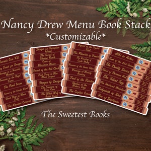 Nancy Drew Menu Book Stack | Custom Die Cut Sticker | Aesthetic Stickers | Notebook Stickers | Handmade Stickers