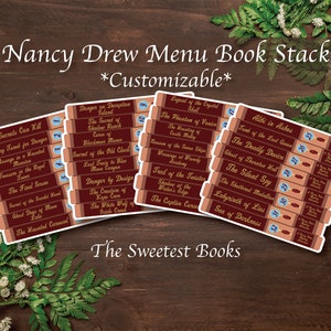 Nancy Drew Menu Book Stack | Custom Die Cut Sticker