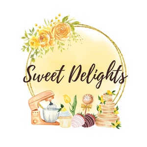 Custom Logo Design, Watercolor Logo, Calligraphy, Glitter Gold, Cake Bakery Logo, Boutique, Jewelry Design, Flower Floral Logo