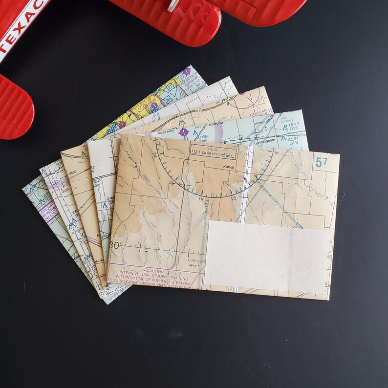 Wichita Aviation Sectional Chart Envelopes Notecards Pack Etsy