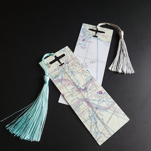 Aviation Bookmarks: The Pilot's Reading Accessory, Aircraft Cutouts on Sectional Charts with Optional Tassels, 2 x 5.5, FREE SHIPPING!