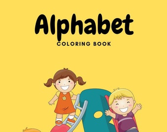Alphabet Coloring Book/ Digital/ Instant Download/ 26 Pages