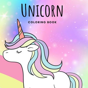 Unicorn Coloring Book/ Digital/ Instant Download/ 40 Pages