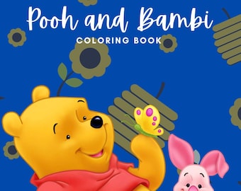 Libro para colorear de Pooh, Bambi y sus amigos/ Digital/ Descarga instantánea/ 40 páginas