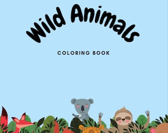 Wild Animals Coloring Book/ Digital/ Instant Download/ 25 Pages