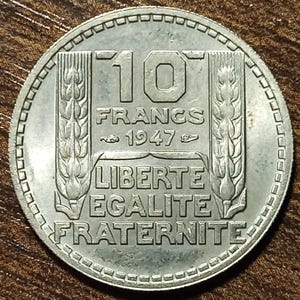 1947 France 10 Francs Brilliant Full bold date!