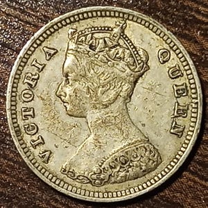 1893 Hong Kong Silver 10 Cents Full bold date!