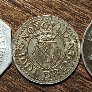 1900&#39;s Notgeld German Pfennigs Vintage WWI Coins Full bold dates!