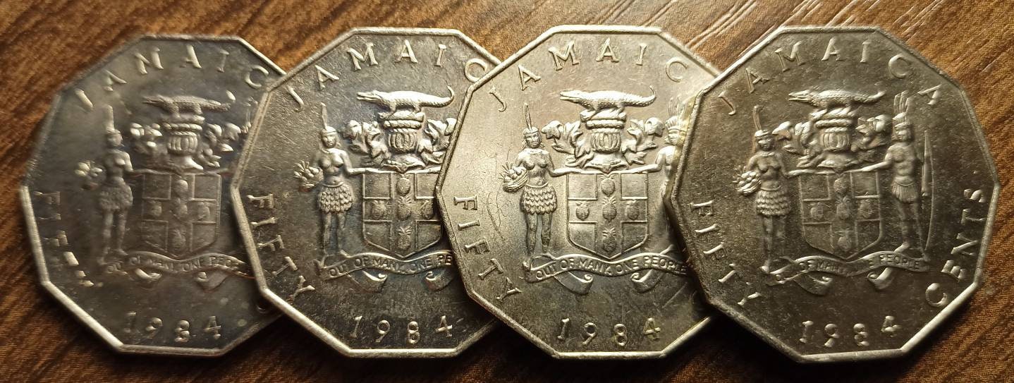 1984 X4 Jamaican 50 Cent Coins Full Bold Dates Etsy
