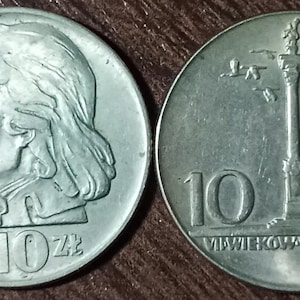 1959 & 1965 Poland 10 Zlotych Brilliant Full bold dates!