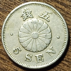 1890 Japan 5 Sen Full bold details!