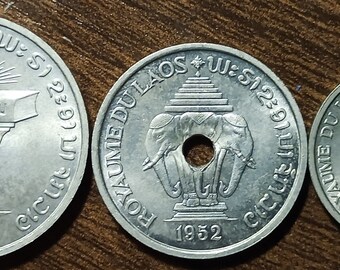 1952 Laos Cents Coins Brilliant Full Bold Dates! - Etsy
