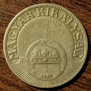 Rare 1927 Hungary 20 Filler Key Date