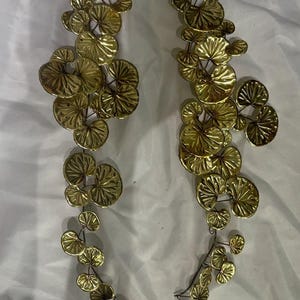 Mid Century Modern MCM Style Brass Gotu Kola Plant Wall Hanging 2  display picture 1