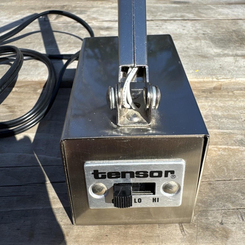 Tensor Mini Model Vintage TENSOR Mini Swivel LAMP Model #1500 High Intensity Brushed ...