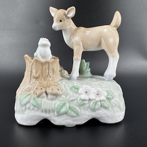 OTAGIRI Deer and Frog-muziekdoos, met &#39;You&#39;ve Got A Friend In Me&#39;, gemaakt in Japan