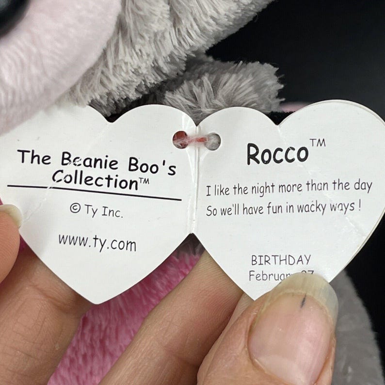 Ty Beanie Boos Rocco Raccoon 9