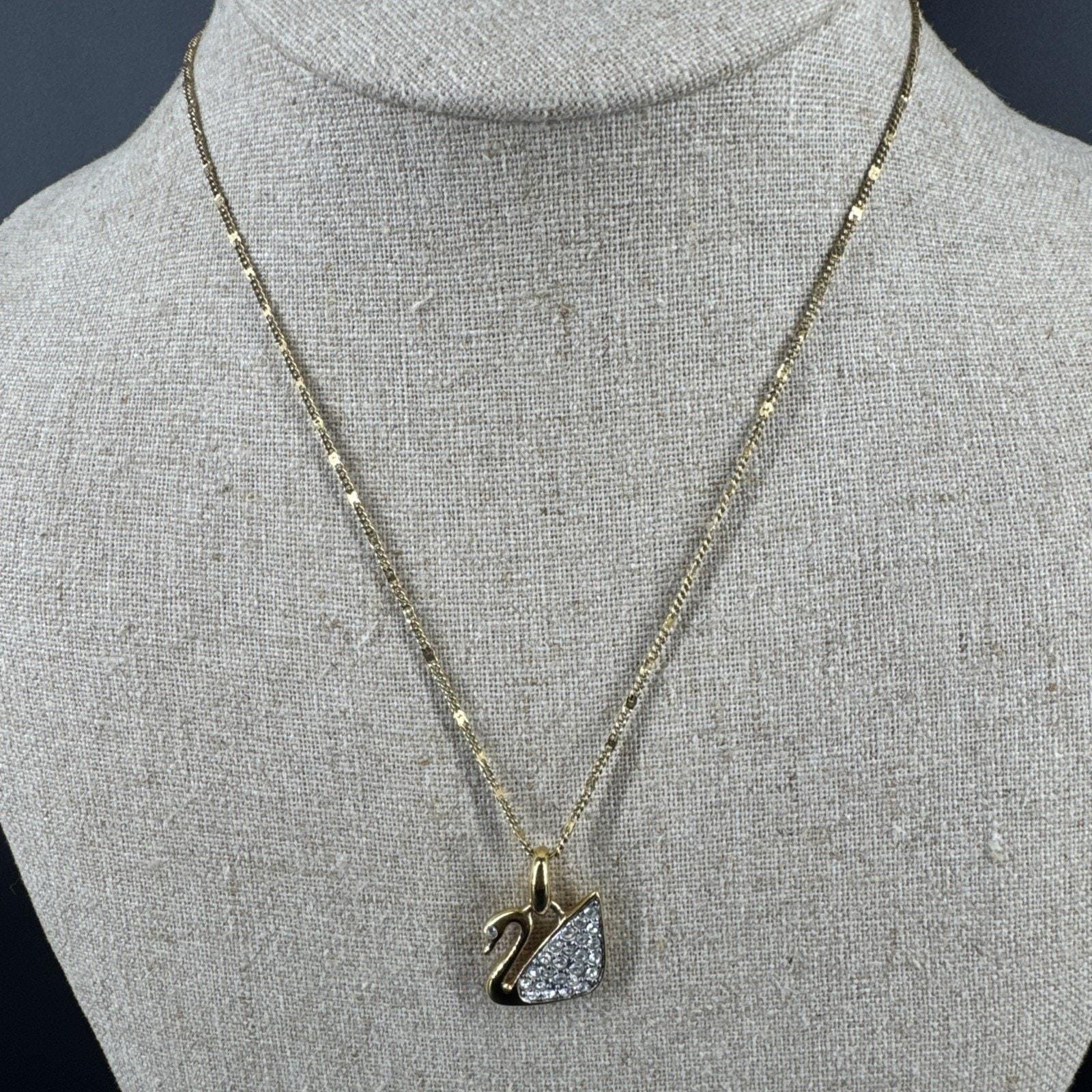 Swarovski swan necklace - Etsy 日本