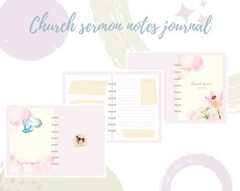 Digital Sermon Notes Journal | Printable Church Message Notebook | Sunday Sermon
