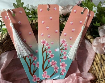 Cherry Blossom Bookmark, Unique Bookmark, Fantasy Bookmark, Kawaii Bookmark, Book Accessories, Pink Bookmark, Cute Bookmark, Floral Bookmark