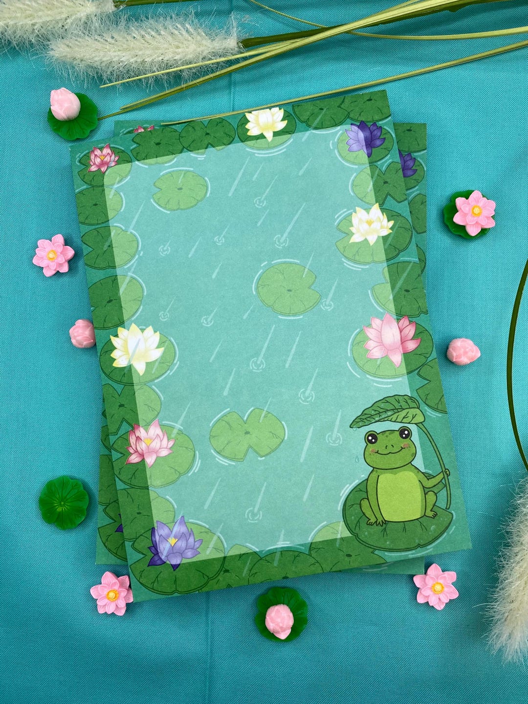 Rainy Day Frog Notepad, 5x7 in Cute Frog Stationery, Kawaii To-do List ...