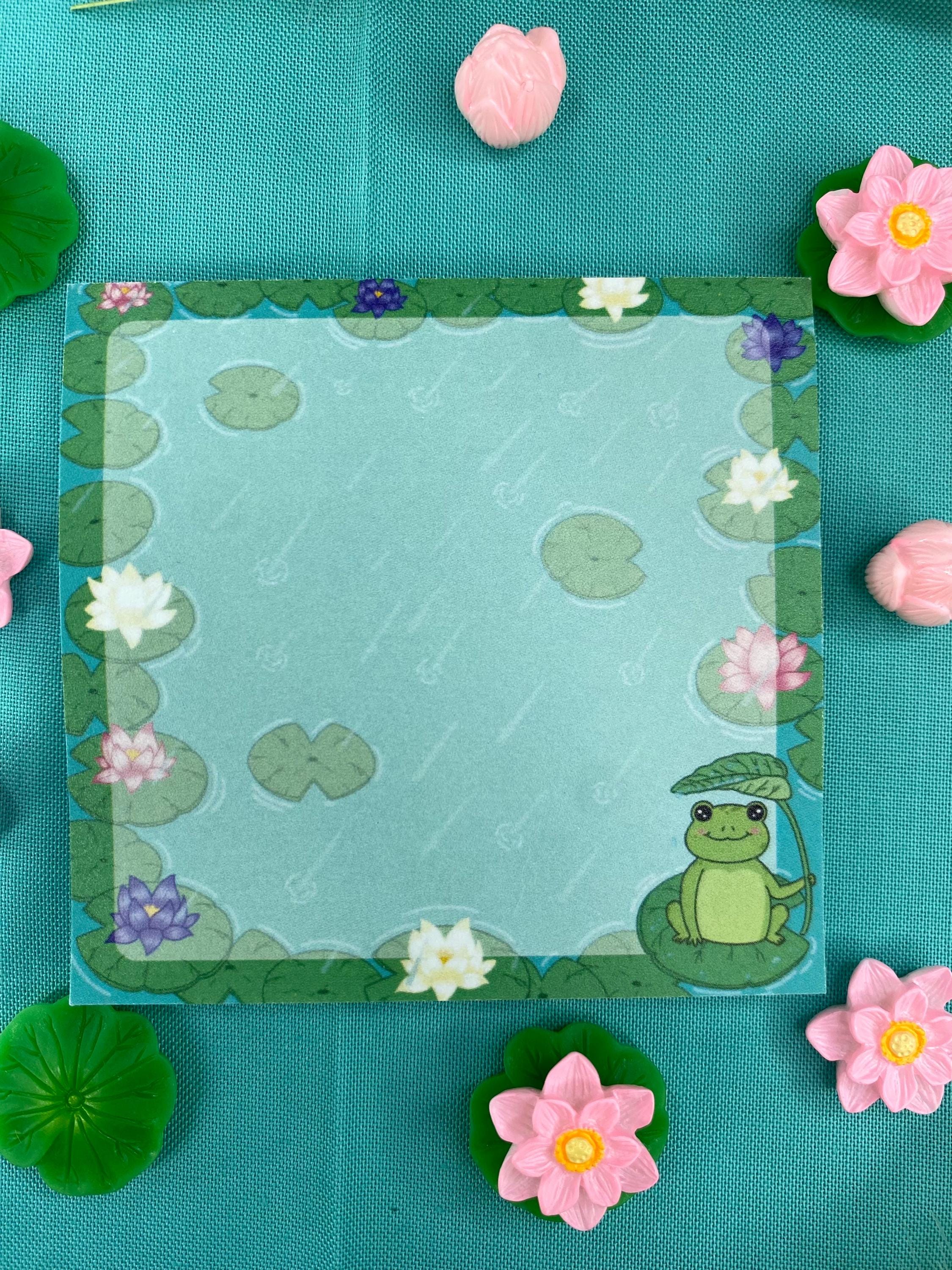 Rainy Day Frog Sticky Notes, Cute Frog Post-it Notes, Kawaii Frog ...