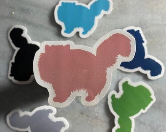Persian Cat Silhouette Sticker, Persian Cat Sticker, Persian Cat Gift, Persian Cat Art, Glossy Waterproof, Matte Waterproof, for hydro flask