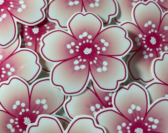 Cherry Blossom Sticker, Sakura Sticker, Pink Flower Sticker, Kawaii Sticker, Sakura Cherry Blossom, Laptop Sticker, Pink Kawaii, Waterproof