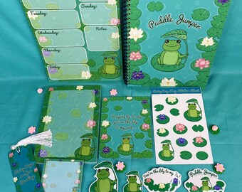 Rainy Day Frog Full Collection Bundle, Cute Frog Stationery Set, Frog Gift Set, Cozy Aesthetic Stationery, Cottagecore, Kawaii Frog Bundle