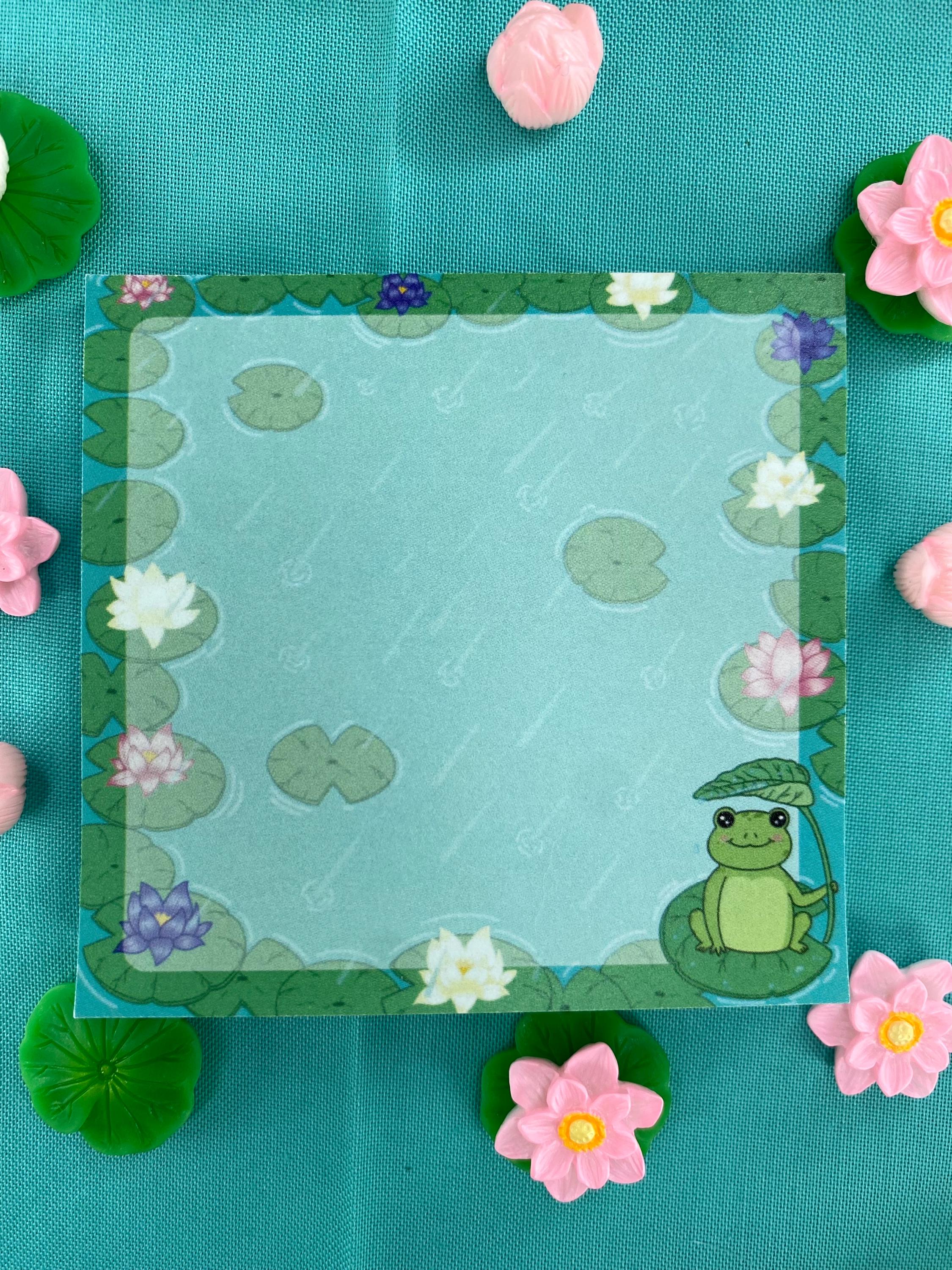 Rainy Day Frog Sticky Notes, Cute Frog Post-it Notes, Kawaii Frog ...