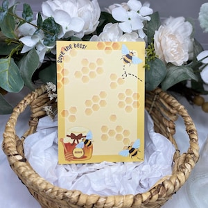 Bumblebee Notepad, Cute Office Supplies, Bumblebee Stationery, Cute School Supplies, Tear Away Notepad, Aesthetic Stationery, Save the Bees