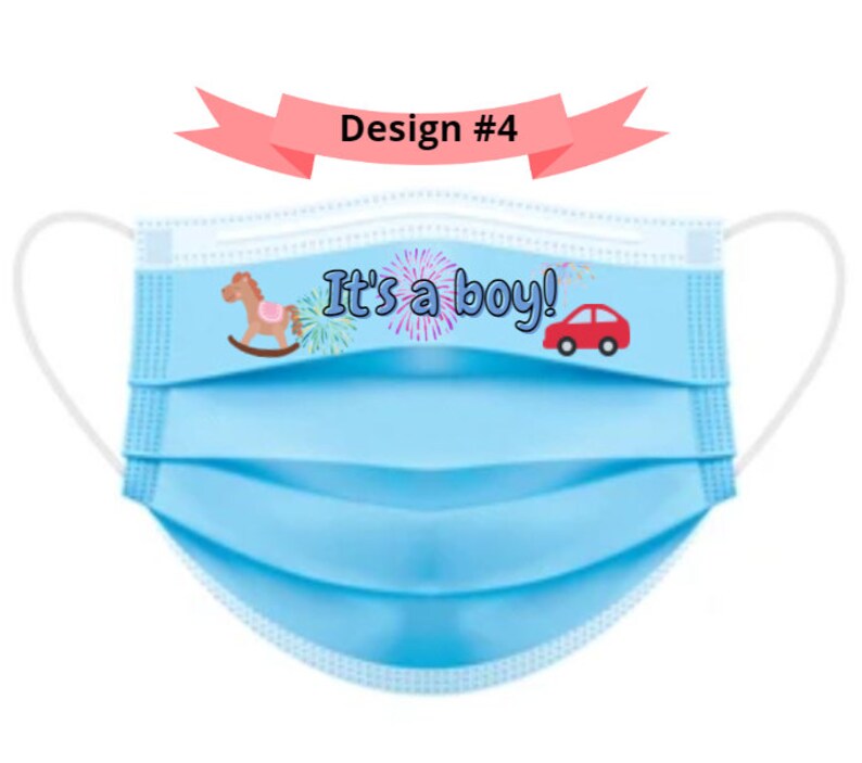 Personalized Baby Shower Masks for Guests Custom Disposable Etsy