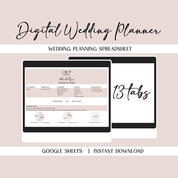 Wedding Planning Spreadsheet, Digital Wedding Planner, Wedding Planner, Ultimate Wedding Planner