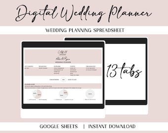 Wedding Planning Spreadsheet, Digital Wedding Planner, Wedding Planner, Ultimate Wedding Planner