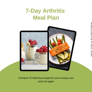 7-Day Arthritis Meal Plan + Grocery Checklist PRINTABLE | Anti-Inflammatory Meal Plan for Arthritis | Weekly Meal Planning and Shopping List