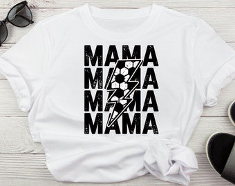 Stylish Lightning Bolt Soccer Mama Shirt: show your soccer mom spirit!