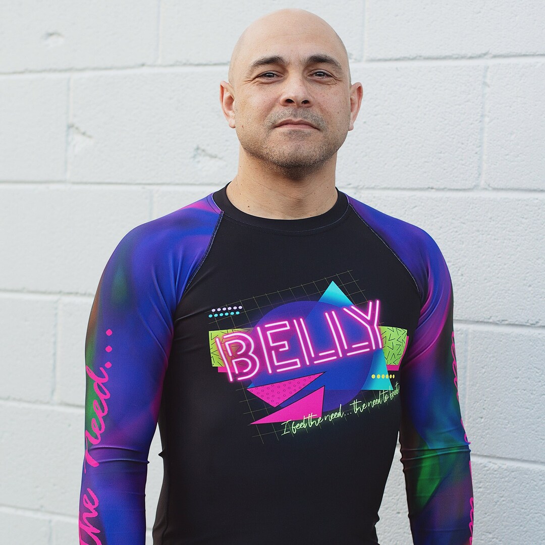 Neon Belly MMA Rash Guard, BJJ Rash Guard, Long Sleeve Rash Guard, MM