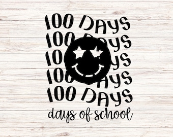 File SVG e PNG di 100 giorni di scuola - Cricut Design - Digitale