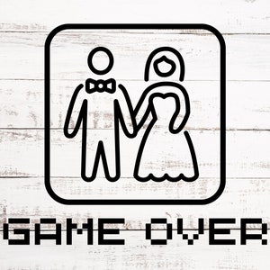 Grappig - Game Over bruid en bruidegom - digitale SVG/PNG-download