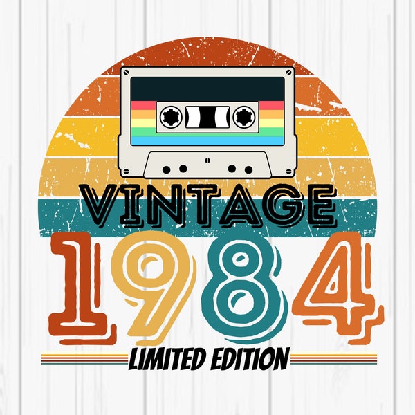 Sublimation vintage 1984 Édition Limitée Cassette Tape - 40e anniversaire PNG Digital Design