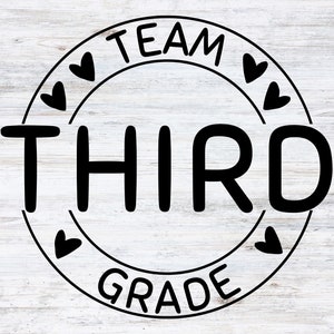 Team Third Grade - Back to School -  Digital SVG/PNG Download