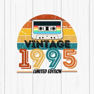Sublimazione Vintage 1995 Edizione Limitata Cassetta - 30° Compleanno PNG Design Digitale