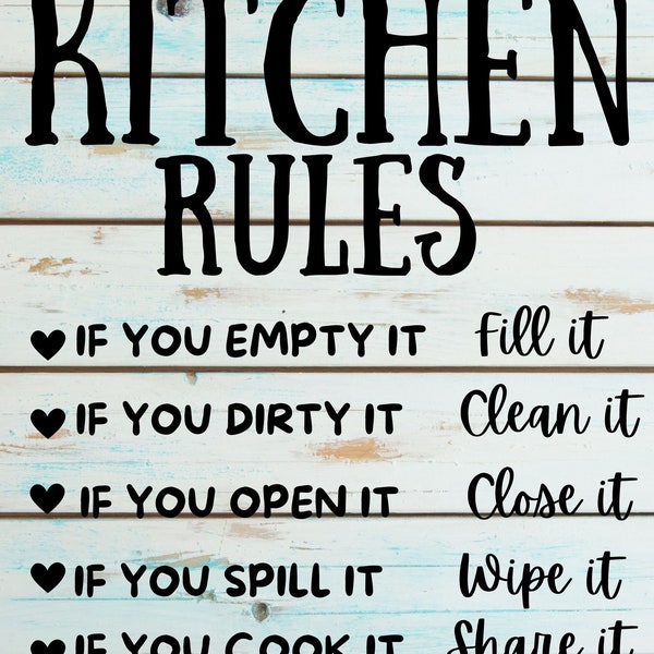 Kitchen Rules - Digital SVG/PNG Download