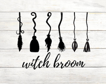 Funny Witch - Witch Broom - Halloween SVG & PNG Digital Download
