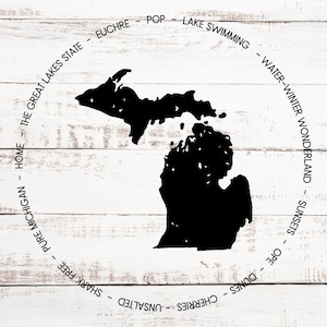 ミシガン サークル デザイン - T シャツ - デジタル SVG/PNG ダウンロード