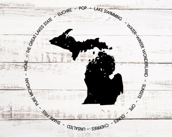 Michigan Circle Design - T-Shirt  - Digital SVG/PNG Download