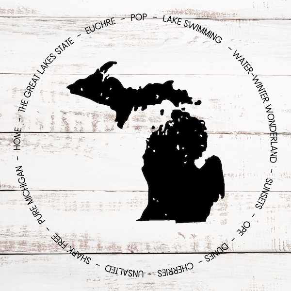Michigan Circle Design - T-Shirt  - Digital SVG/PNG Download