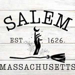 Sorcière de Salem Massachusetts - Halloween SVG & PNG en téléchargement numérique